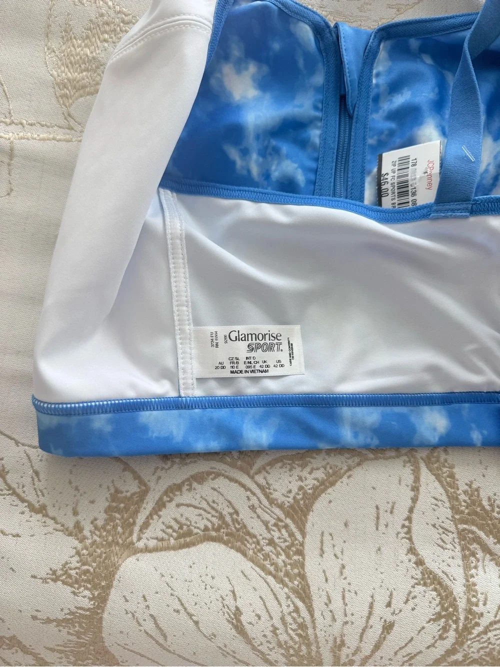 Blue Floral Swim Cami with Adjustable Straps